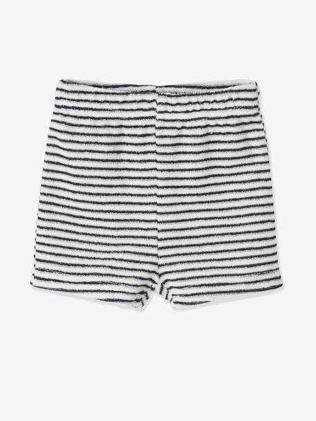 Pack of 4 Terry Cloth Shorts, for Babies Dark Blue 