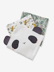 Nursery-Changing Mattresses & Nappy Accessories-Pack of 3 Muslin Squares, Hanoi Theme