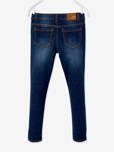 MEDIUM Hip, MorphologiK Embroidered Slim Leg Waterless Jeans, for Girls Dark Blue 