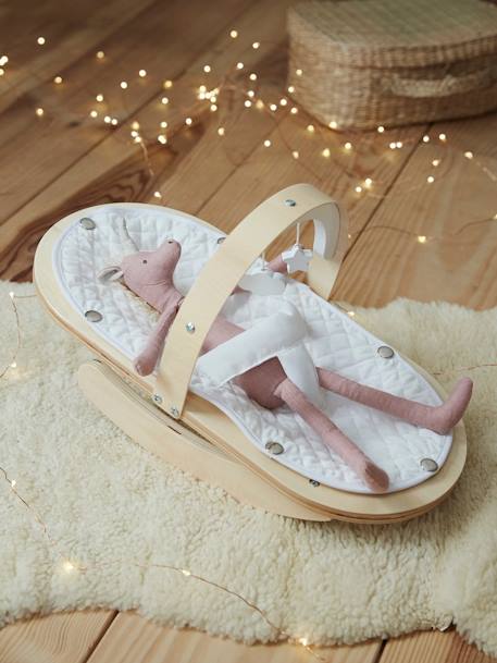 Wooden Baby Bouncer for Dolls - FSC® Certified Wood/White 