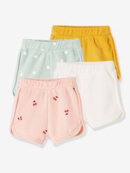 Baby-Bodysuits & Sleepsuits-Pack of 4 Terry Cloth Shorts, for Babies