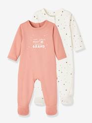 Pack of 2 Sleepsuits in Organic Cotton, for Newborns