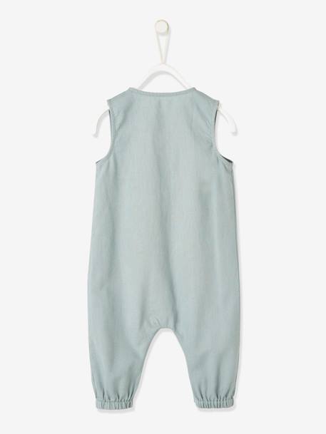 Linen & Cotton Jumpsuit, for Baby Boys Green 