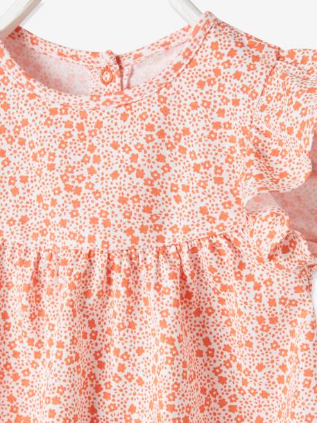T-Shirt with Printed Flowers, for Babies Dark Blue/Print+Orange/Print+turquoise 