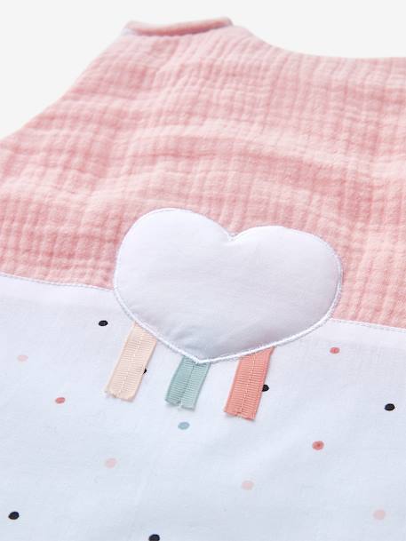 Sleeveless Baby Sleep Bag, LOVE LANGE Theme Light Pink 