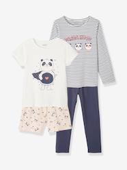 Girls-Pack of Panda Pyjamas + Short Pyjamas