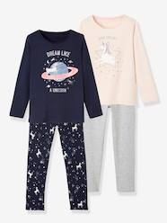 Girls-Pack of 2 Unicorn Pyjamas