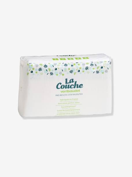 Box of 6 Packets of 32 Nappies, Size 3 (4 to 9 kg), VERTBAUDET White 