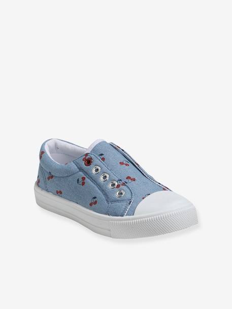 Elasticated Canvas Trainers for Girls Blue 