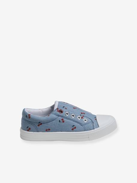 Elasticated Canvas Trainers for Girls Blue 