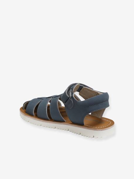 Leather Sandals with Touch Fastening Strap, for Baby Boys Blue+camel+GREEN DARK SOLID 