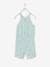 French Terry Jumpsuit with Hearts & Stripes, for Girls Light Green Stripes 