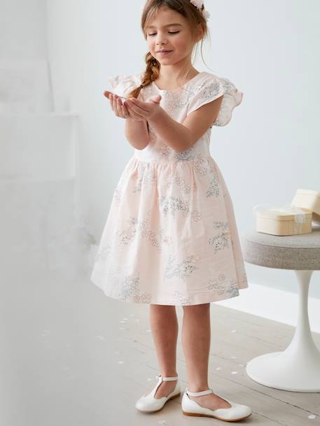 T-Strap Ballet Pumps for Girls Light Pink+White 
