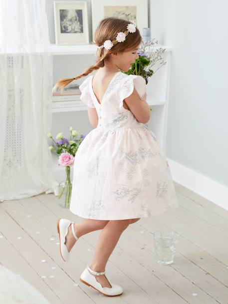 T-Strap Ballet Pumps for Girls Light Pink+White 