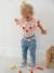T-Shirt with Flowers in Relief, for Babies Light Pink+vanilla 