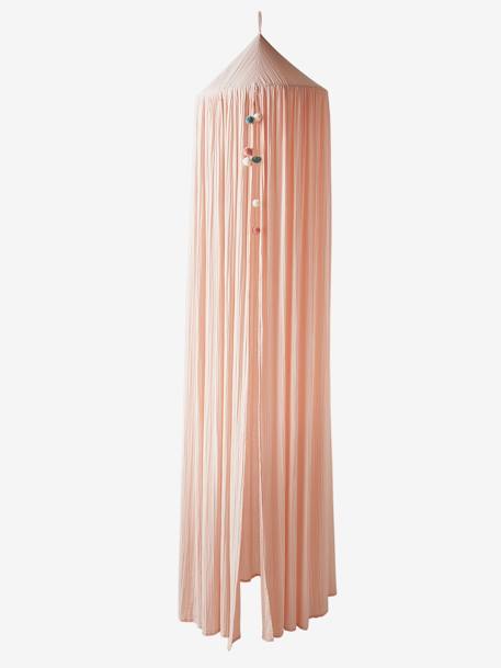 Bed Canopy in Cotton Gauze, EAU DE ROSE Theme cinnamon+Light Pink+sage green+sand beige 