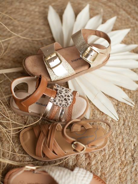 Foam Leather Sandals for Girls Gold 