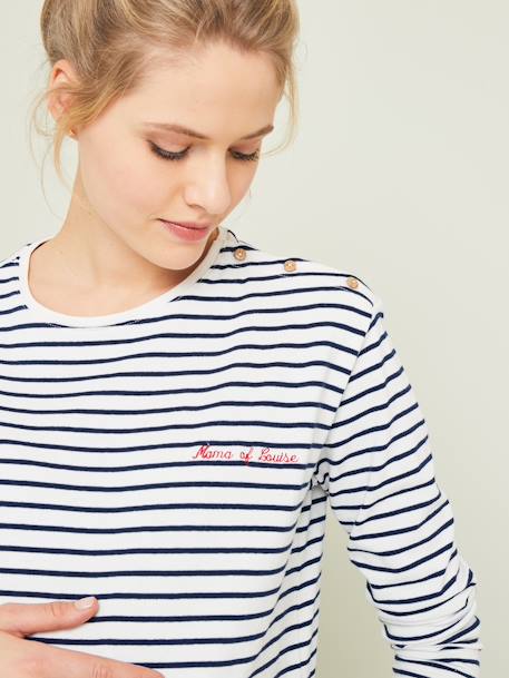 Sailor-Style T-Shirt Dark Blue Stripes 