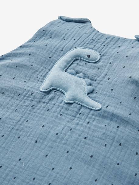 Summer Special Baby Sleep Bag, in Cotton Gauze, Little Dino Blue 