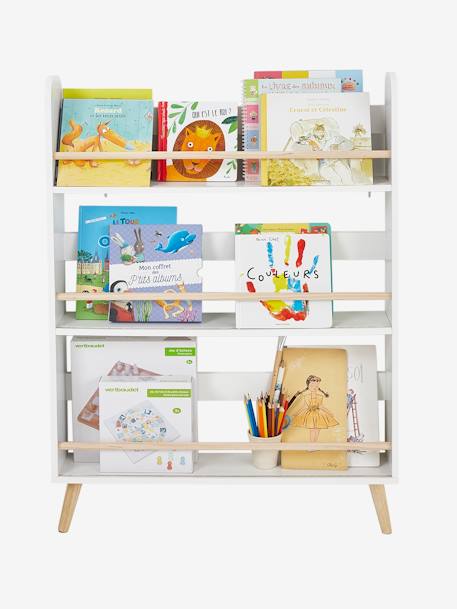 Book Display Stand, Confetti Wood/White 