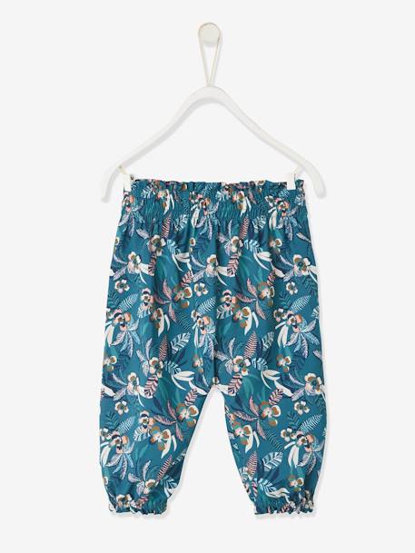 Loose-Fitting Printed Trousers, for Babies Dark Green/Print 