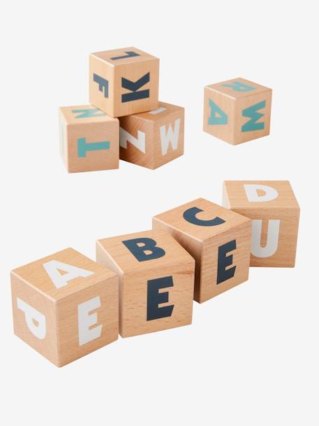10 Large Letter Cubes - Wood FSC® Certified Wood/Multi 