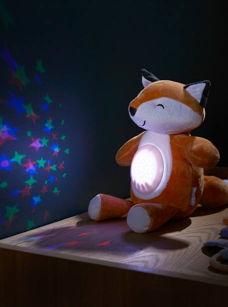 Stars Projecting Fox Night Light denim blue+golden yellow+grey+Grey+Orange 