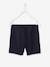 Sports Bermuda Shorts, Techno Fabric, Reflective Details, for Boys Dark Blue 
