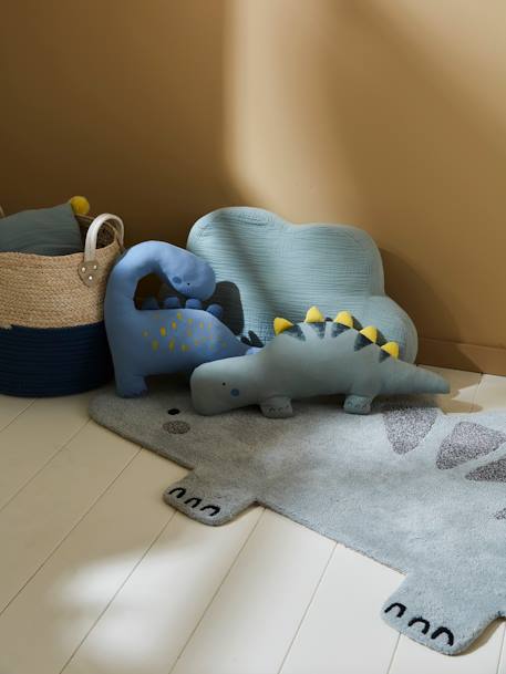 Pack of 2 Cushions, Little Dino Theme Blue 