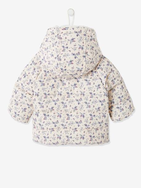 Asymmetric Jacket, Lined, for Babies Light Pink/Print+slate blue 