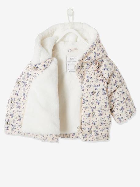 Asymmetric Jacket, Lined, for Babies Light Pink/Print+slate blue 