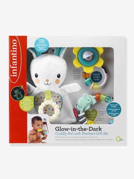 Cuddly Pal with Teethers Gift Set, Rabbit by INFANTINO Light Grey 