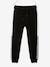 Fleece Joggers with Two-Tone Side Stripes for Boys Black 