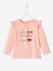 Baby-T-shirts & Roll Neck T-Shirts-T-Shirts-Long Sleeve Top with Ruffles, for Babies