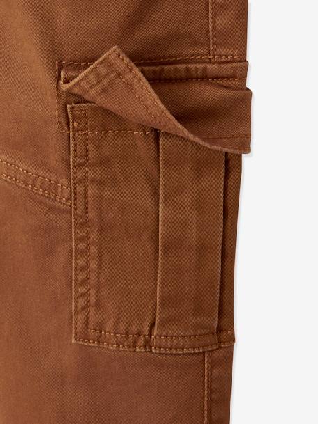 Pull-On Cargo-Type Trousers for Boys Brown+crystal blue+Dark Green+taupe 