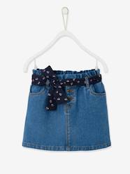 Paperbag-Style Denim Skirt for Girls