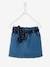 Paperbag-Style Denim Skirt for Girls Denim Blue 