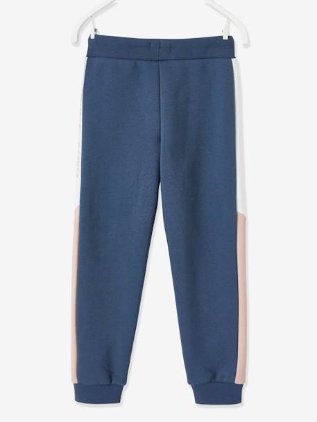 Joggers with Stripes on the Sides, for Girls Dark Blue+Dark Grey 