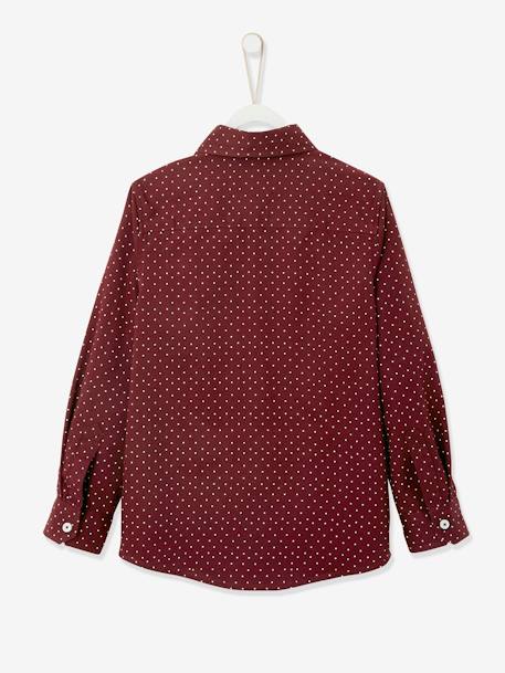 Shirt with Dot Print, for Boys Dark Brown/Print 