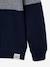 Jumper with Iridescent Neck, in Fancy Colourblock Knit, for Boys Dark Blue 