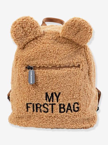 My First Bag Teddy Backpack, by CHILDHOME Dark Beige+White 