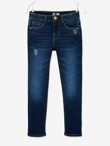 MorphologiK slim hip jeans with wear for girls Dark Blue 