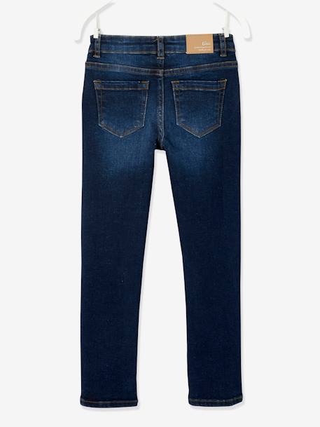 Slim Leg Waterless Jeans, MorphologiK NARROW Hip, for Girls Dark Blue 