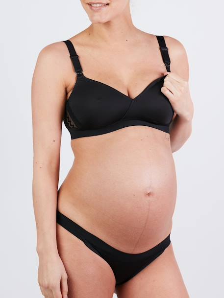 Maternity & Nursing Wireless Bra, Serena by CACHE COEUR Black+Dark Grey+Light Pink 
