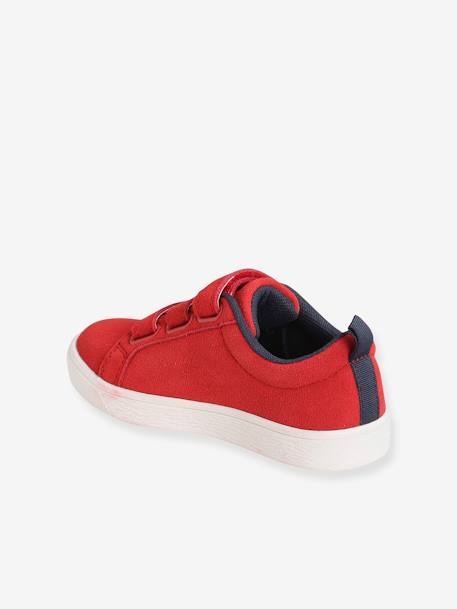 Touch-Fastening Leather Trainers for Boys Dark Red 