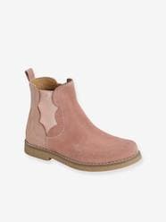 Shoes-Girls Footwear-Leather Boots with Zip & Elastic for Girls