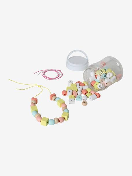 Bucket with Large Wooden Beads Mix - Wood FSC® Certified Multi+Pink/Multi 