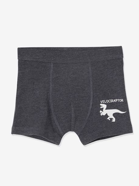 Pack of 7 Stretch Boxers for Boys, Dinosaurs White 