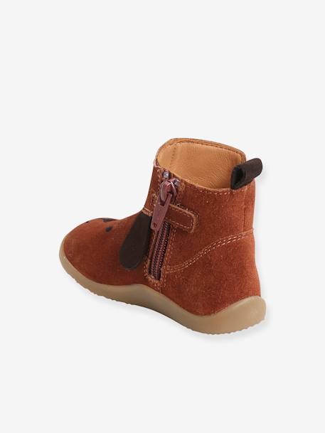 Leather Boots for Baby Boys, Designed for First Steps Brown 