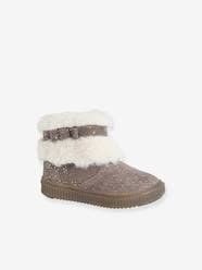 Furry Leather Boots for Baby Girls